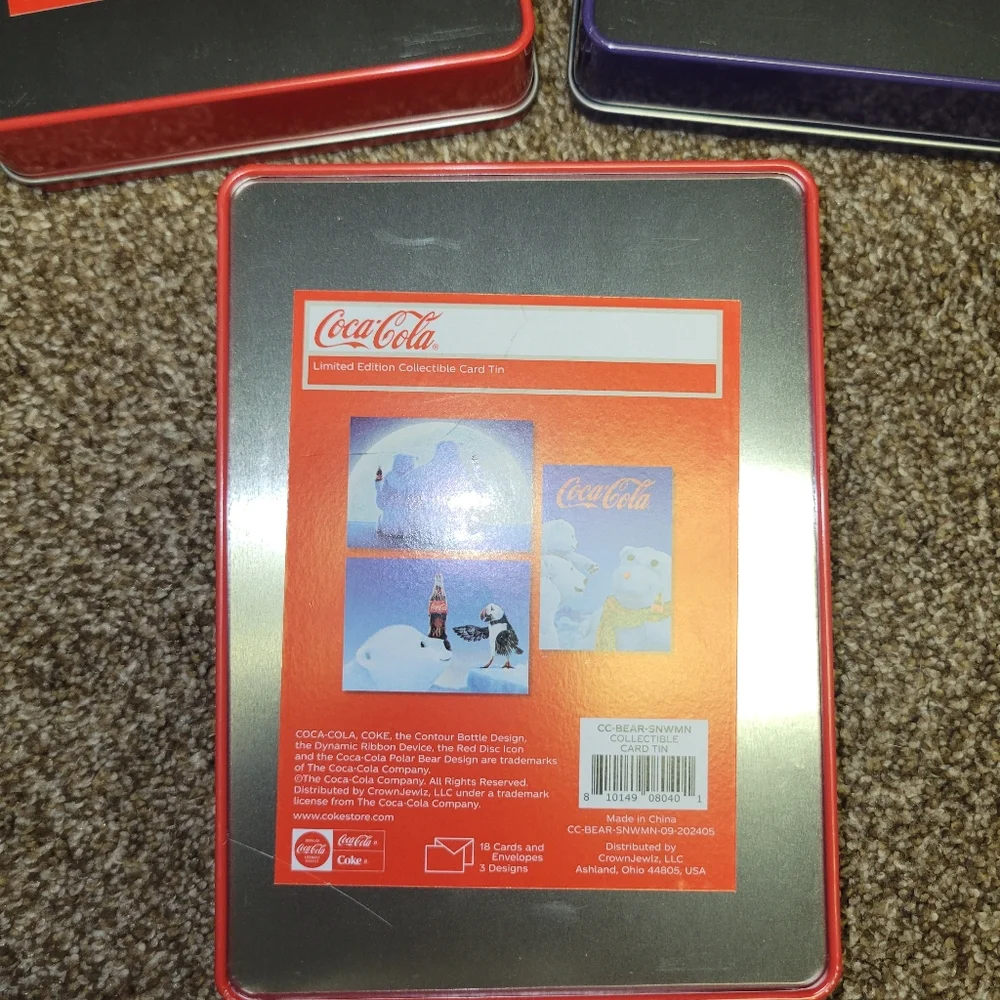 Coca-Cola Limited Edition Holiday Tins Set Of 3